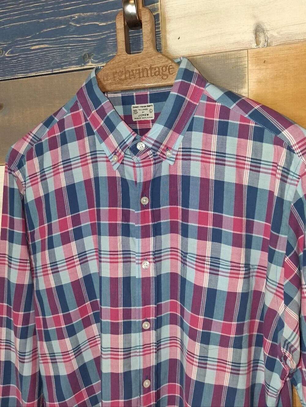 J.Crew Plaid Dress Shirt 100% Cotton L